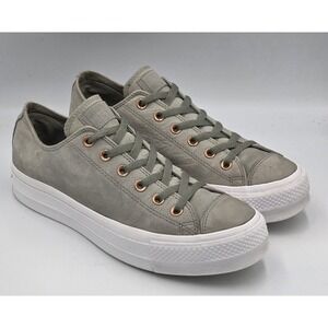 Converse All Star Chuck Lift Platform Gray Green Women's 11 Shoes Sneakers